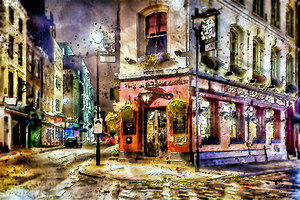 Arte 061 Street corner at night enhanced-paint-style