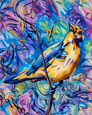 ArtXcl 166 bird on branch 