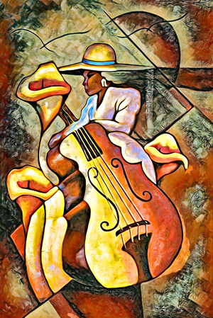 ArtXcl 063 the black bass beauty in pastel style