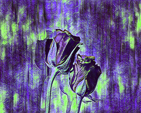 Arte 149 Roses Flowers impressionist-paint-style  Print