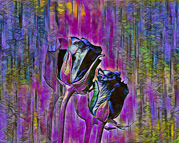 Arte 150 Roses Flowers pastel-paint-style Print