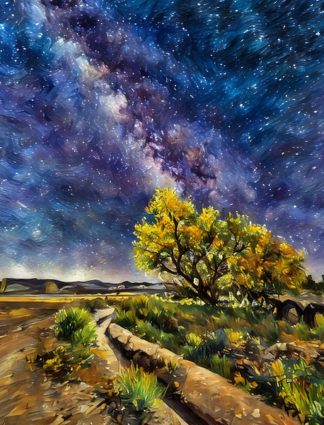 ArtXcl 223 night sky stars pastel style Print