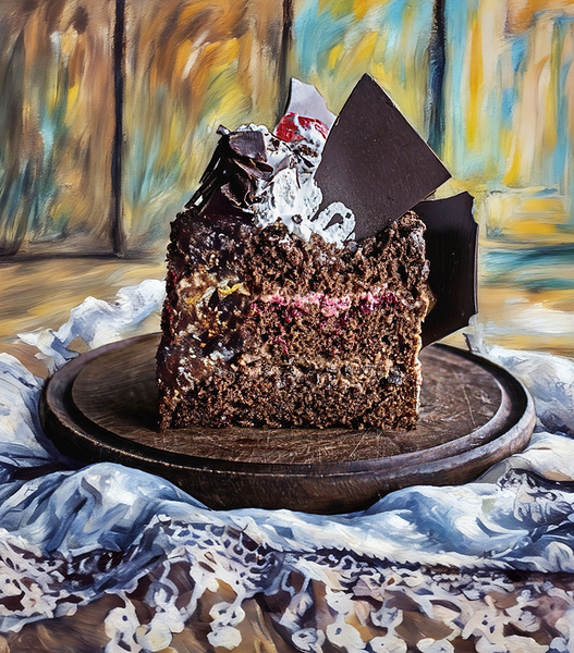 ArtXcl 224 chocolate cake photoe with pastel style Print