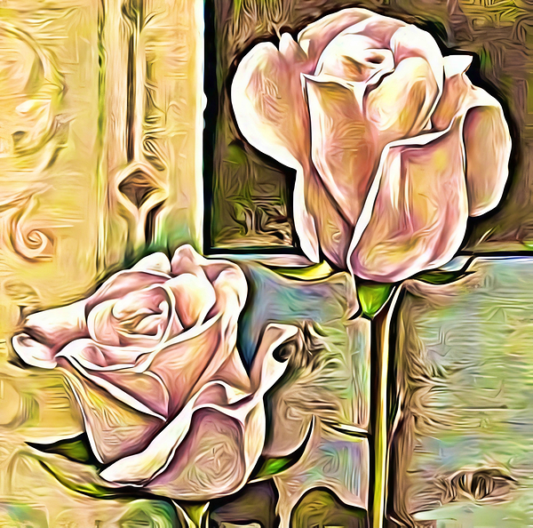 Arte 129 Rose Flower oil-paint-style Print