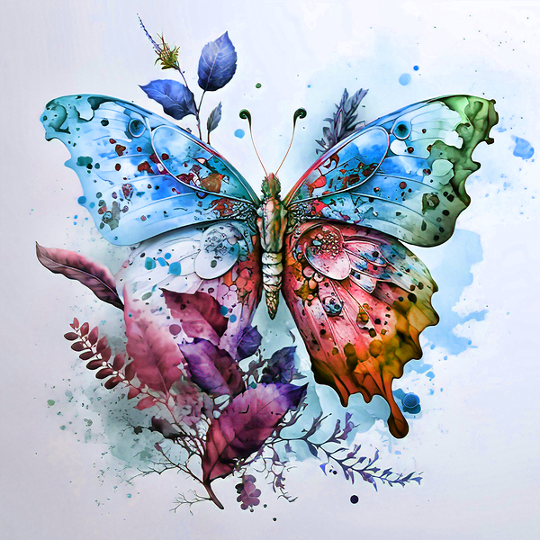 Arte 132 Butterfly oil paint style Print