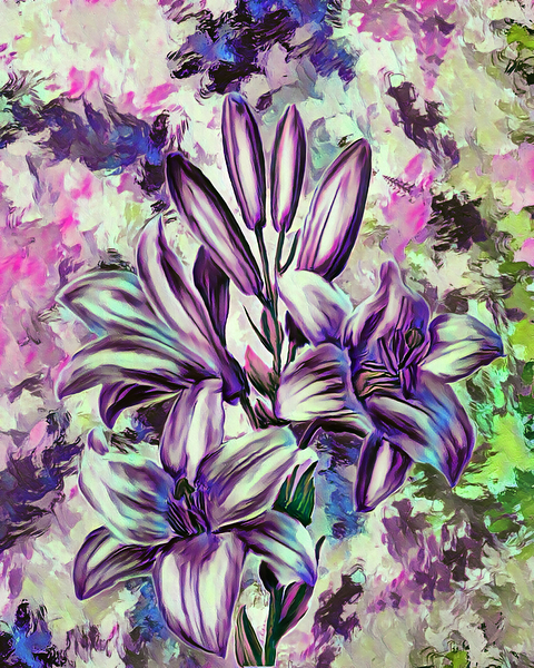 ArtXcl 141 Flowers oil paint style Print