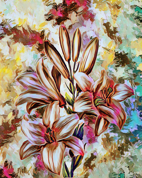 ArtXcl 138 Flowers oil paint style Print