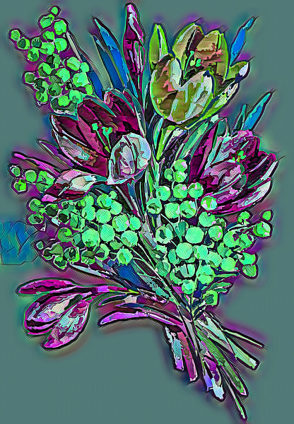 ArtXcl 068 flowers pastel style Print