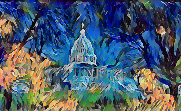 ArtXcl 185 Washington polyart style Print