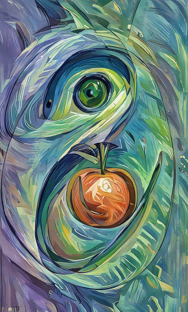 ArtXcl 010 serpent apple abstract illustration  Print