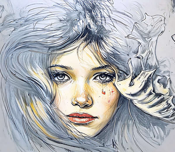 ArtXcl 027 sad face with a tear  Print