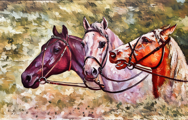 ArtXcl 049 three horses  Print