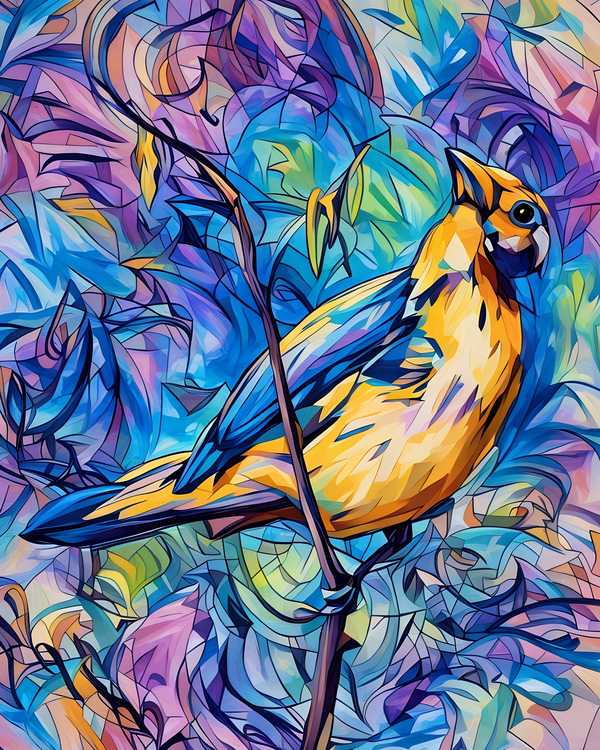 ArtXcl 166 bird on branch  Print