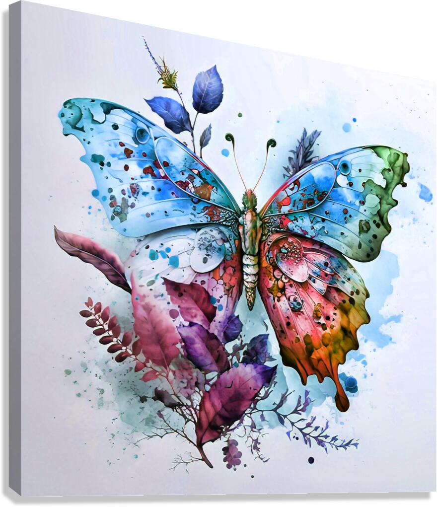 Arte 132 Butterfly oil paint style Canvas Print