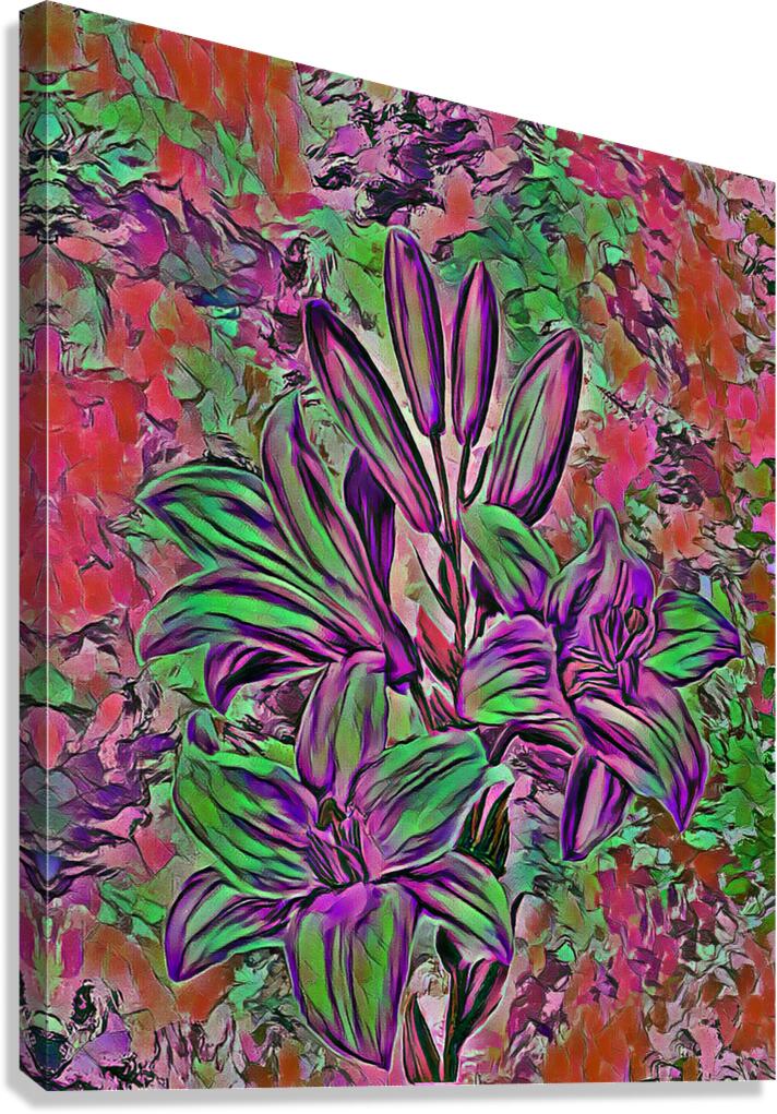Arte 139 Flowers oil pastel style Canvas Print