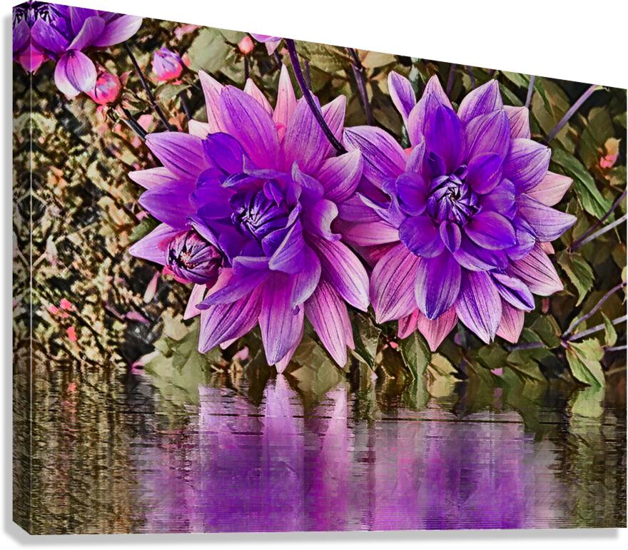 Arte 145 Dahlias Flowers pastel-paint-style Canvas Print