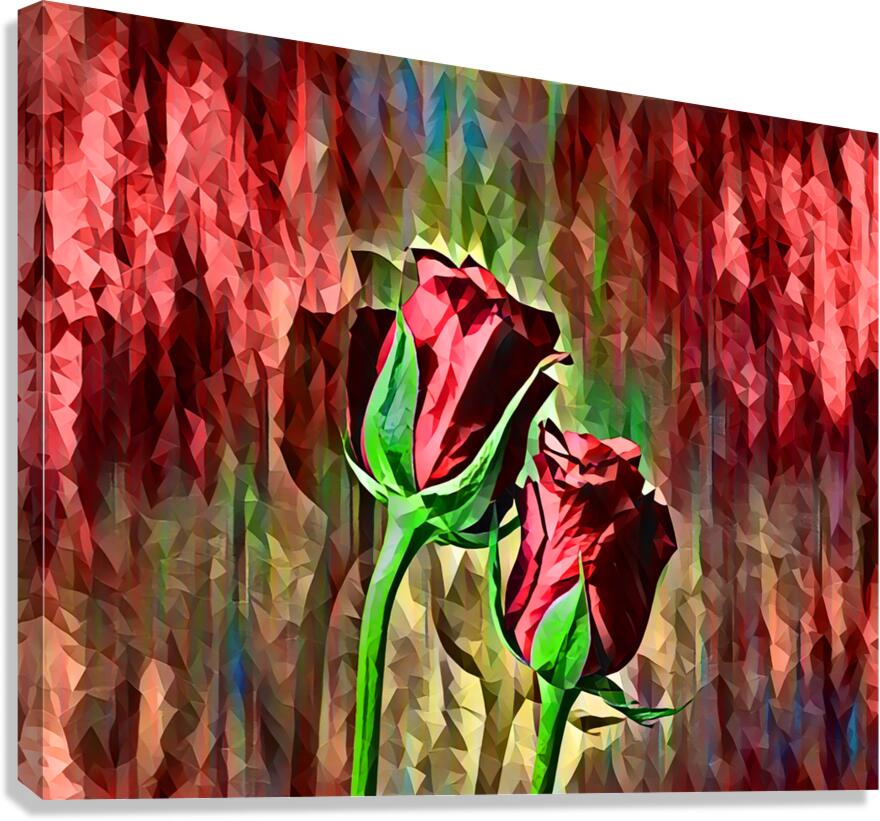 Arte 151 Roses Flowers polyart-paint-style  Canvas Print