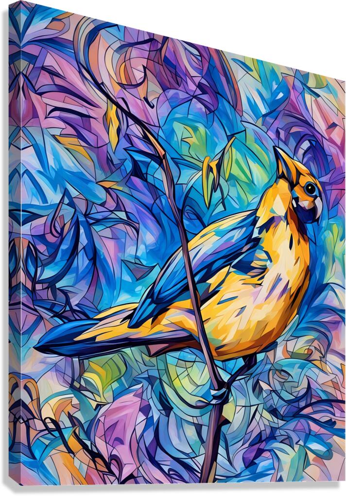 ArtXcl 166 bird on branch  Canvas Print