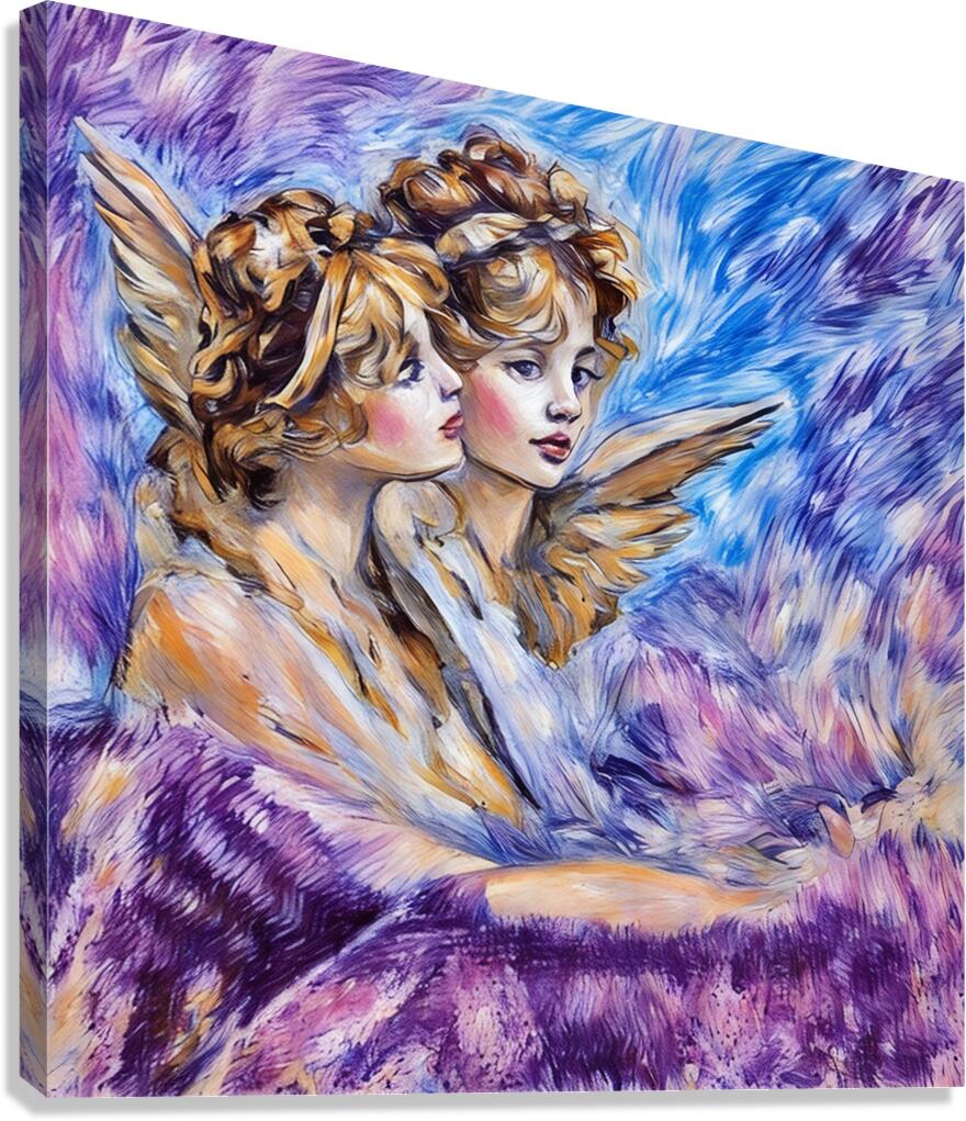 ArtXcl 178 two girls Vintage painting Canvas Print