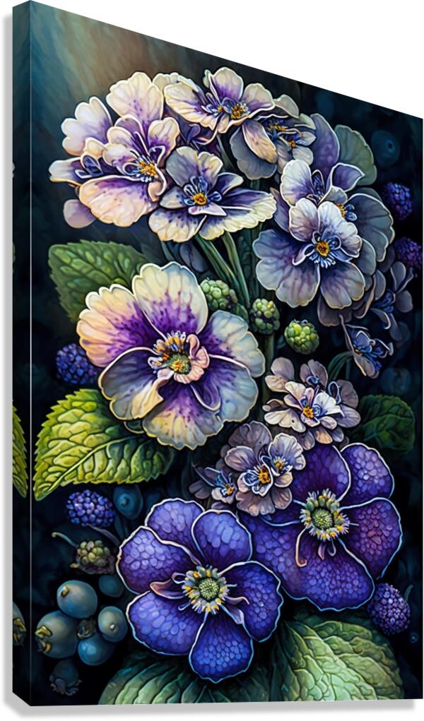 ArtXcl 158 flowers blue  Canvas Print