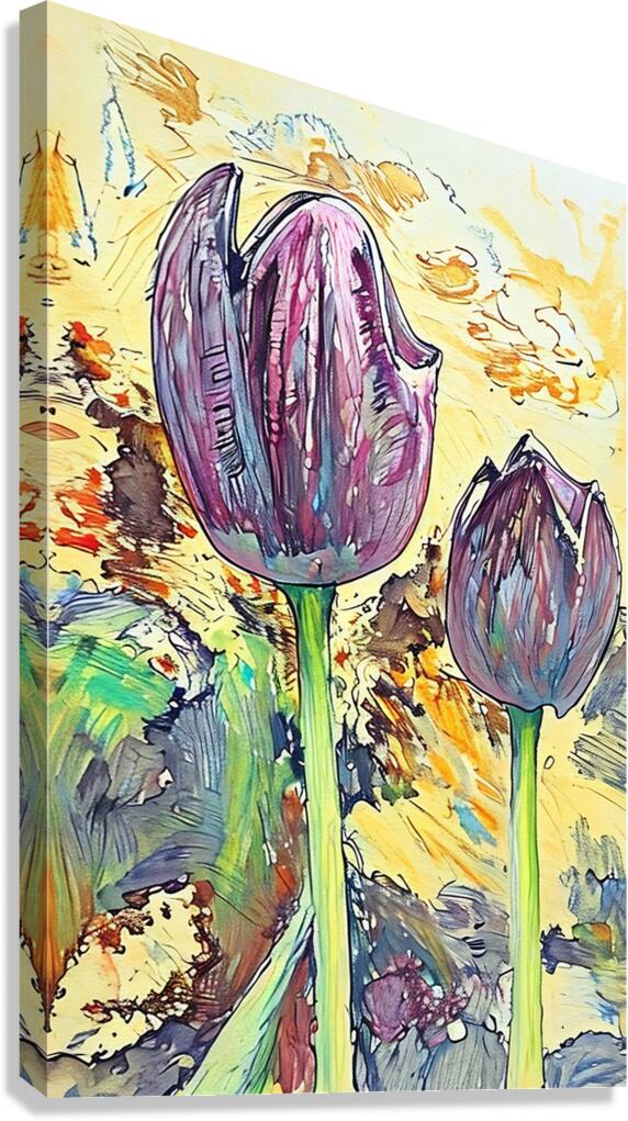 Arte 008 painted tulips Canvas Print