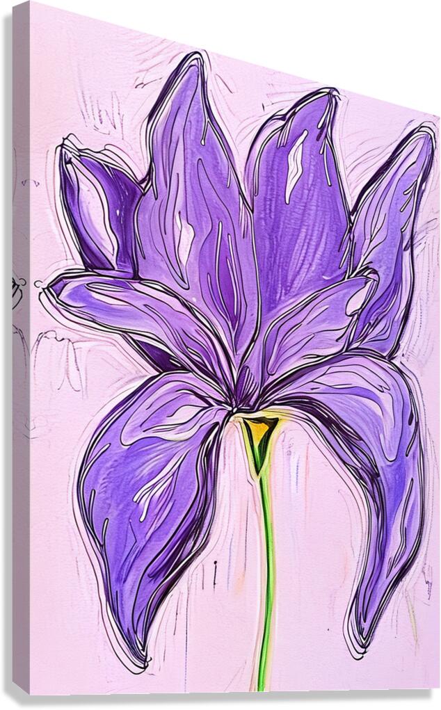 ArtXcl 212 flower purple drawing Canvas Print