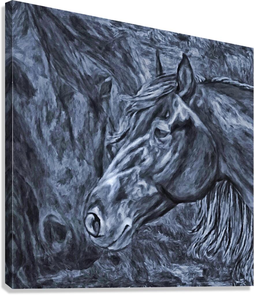 ArtXcl 44 horse portrait paint style Canvas Print