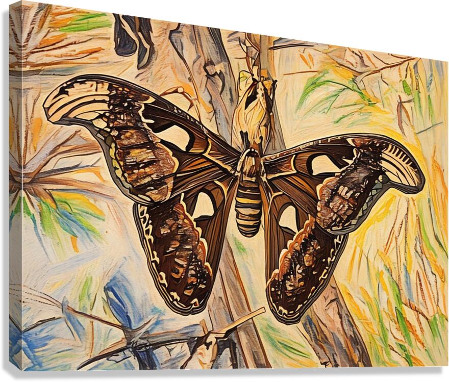 ArtXcl 194 atlas moth photo oil paint style Canvas Print