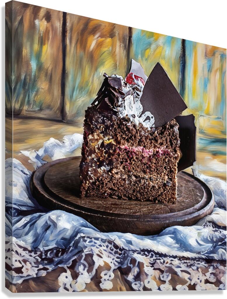 ArtXcl 224 chocolate cake photoe with pastel style Canvas Print