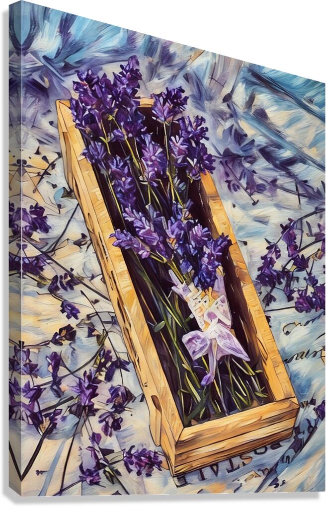 ArtXcl 228 lavender flowers wood case pastel styl Canvas Print