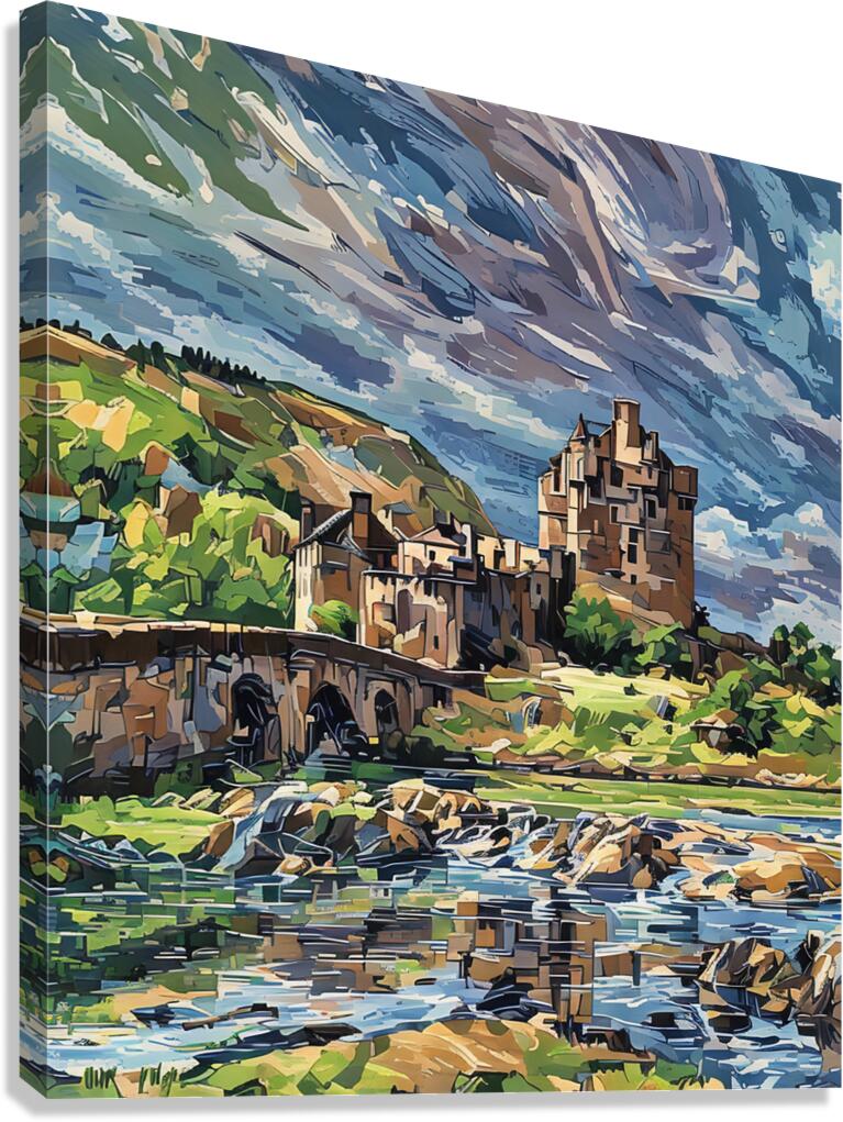 ArtXcl 163 Eileen-Donan-castle-Scotland-from-photo Canvas Print