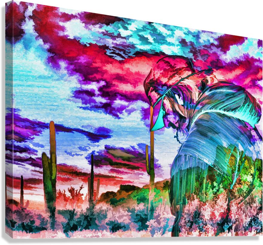Arte 075  surreal abstract man looking over desert Canvas Print
