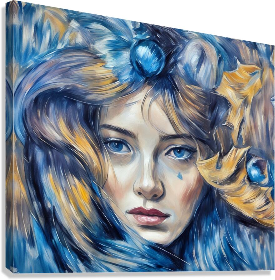 ArtXcl 028 sad face with a tear  Canvas Print