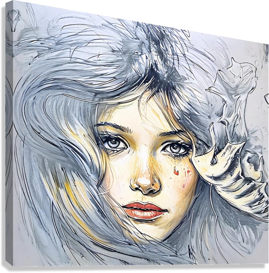 ArtXcl 027 sad face with a tear  Canvas Print