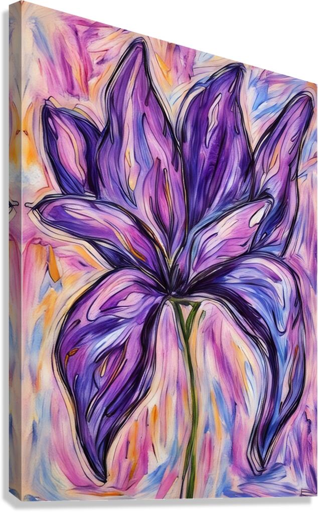 ArtXcl 213 flower purple drawing  Canvas Print