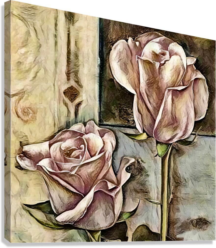 Arte 130 Rose Flower oil-paint-style Canvas Print