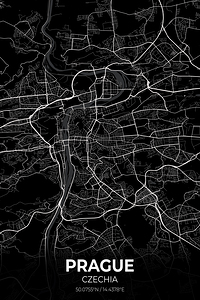 Prague Czechia City Map Print