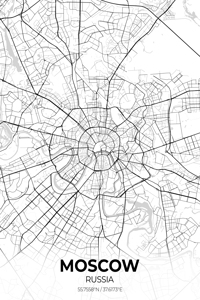 Moscow Russia City Map Print
