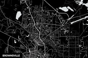 Brownsville Texas City Map Print