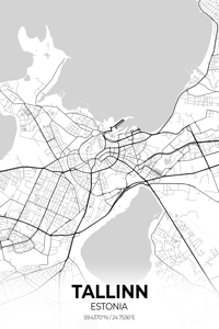 Tallinn Estonia City Map Print