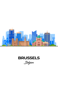 Brussels Belgium City Skyline Print