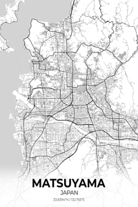 Matsuyama Japan City Map Print