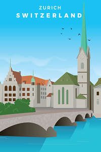 Zurich Switzerland Travel Print