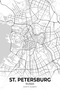 St. Petersburg Russia City Map Print