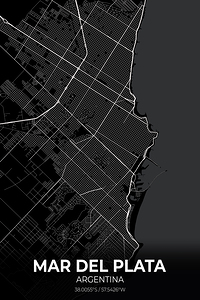Mar del Plata Argentina City Map Print