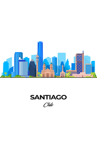 Santiago Chile City Skyline Print