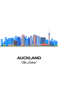 Auckland New Zealand City Skyline Print