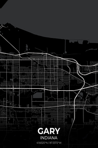 Gary Indiana City Map Print