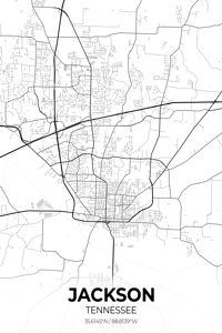 Jackson Tennessee City Map Print