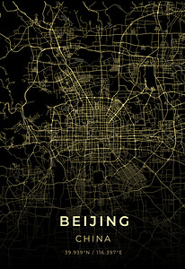 Beijing China City Map Print